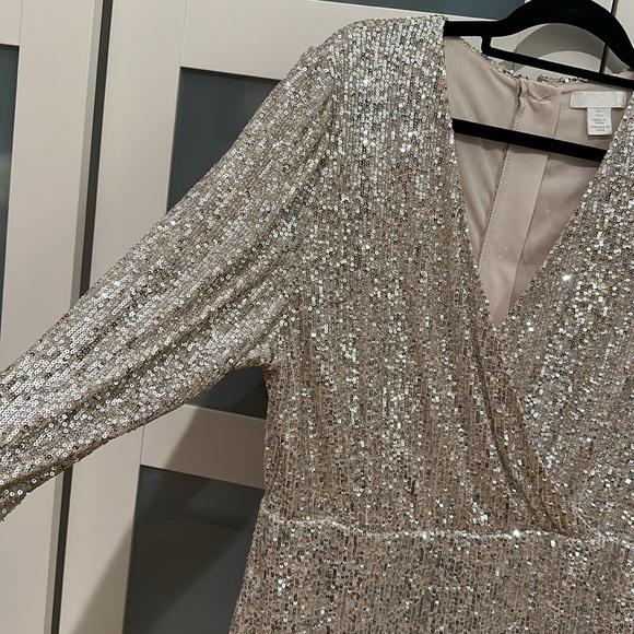 H&M sequined silver long sleeve skort romper - Picture 4 of 11